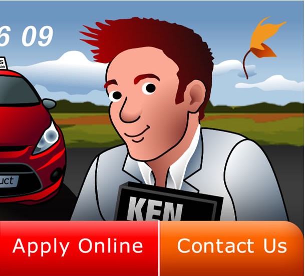 Go Instruct Car Hire, Web Banner, Autumn, Ken, Character