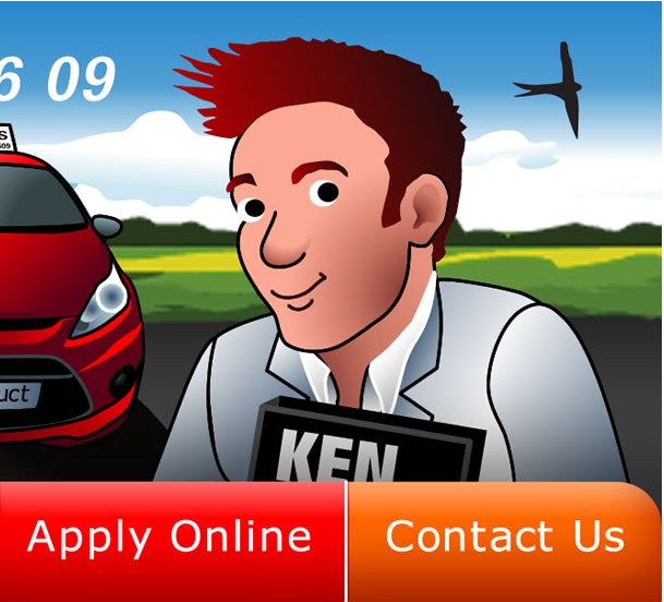 Go Instruct Car Hire, Web Banner, Summer, Ken, Character