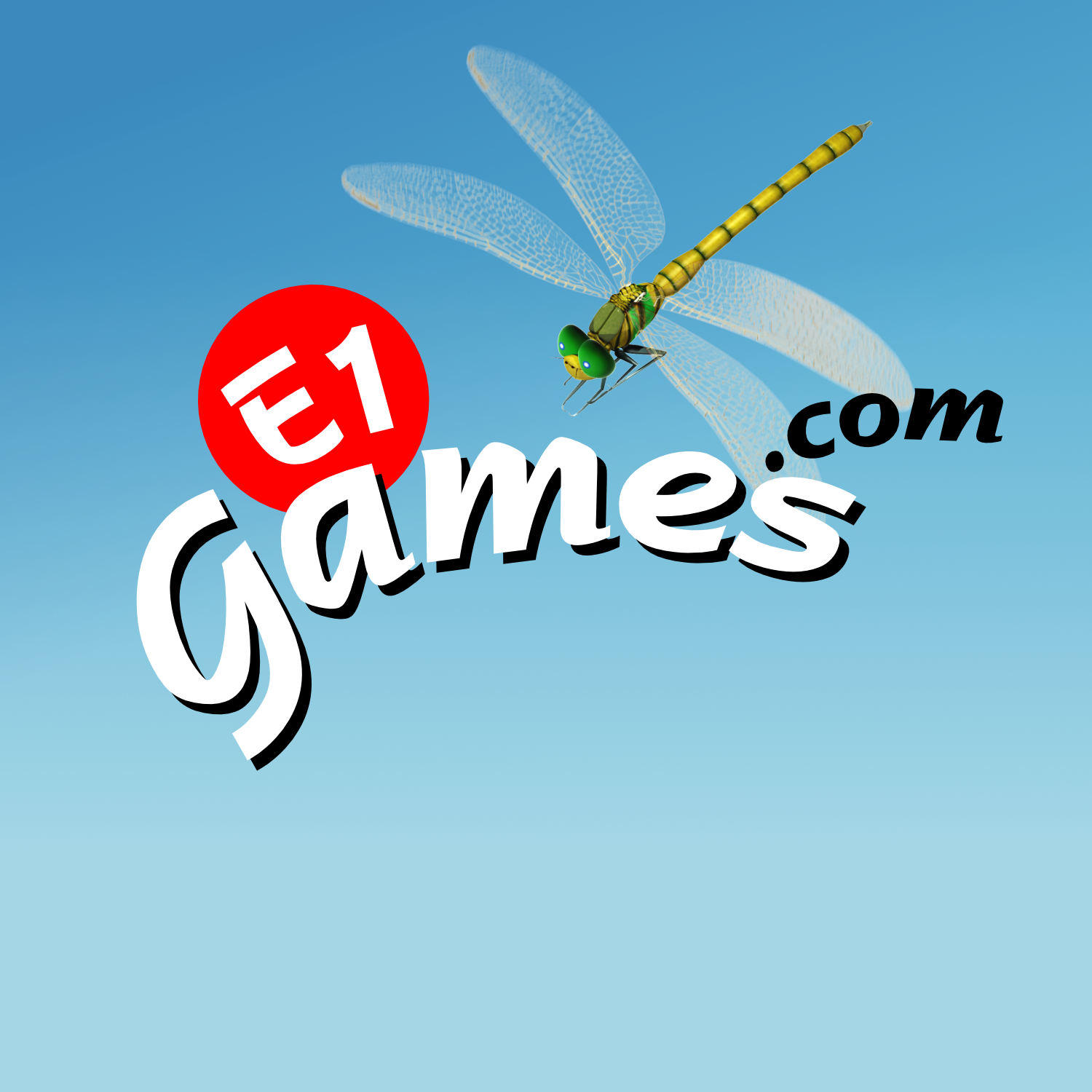 E1Games.com, Dragonfly Character, Logo, branding, Orangebox Digital, Lancs