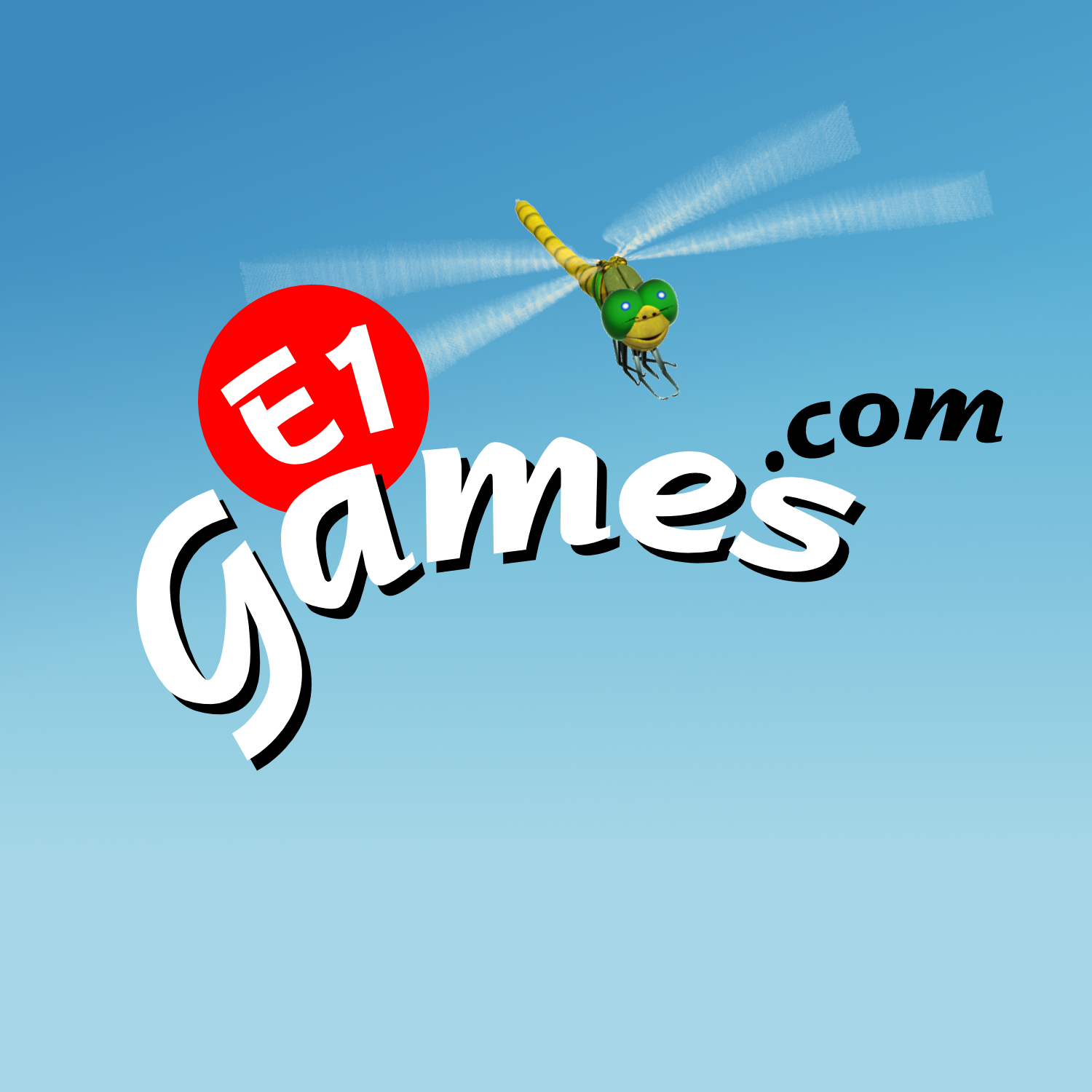 E1Games.com, Dragonfly 3d Character, Logo, Branding, Orangebox Digital, Lancs